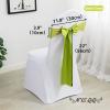 MYS QiQi Pack of 50 Spandex Chair Bands Satin Chairs Sashes Chair Ribbons Bows Stretch Sashes for Wedding Party Events Banquet Hotel Home Kitchen Cover Decoration (50 PCS Grass Green) view 2