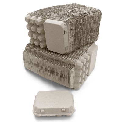 Henlay Quail Egg Cartons - Recycled Cardboard Paper Pulp 3x4 Square Style - Holds One Dozen Quail Eggs- Bulk (144)