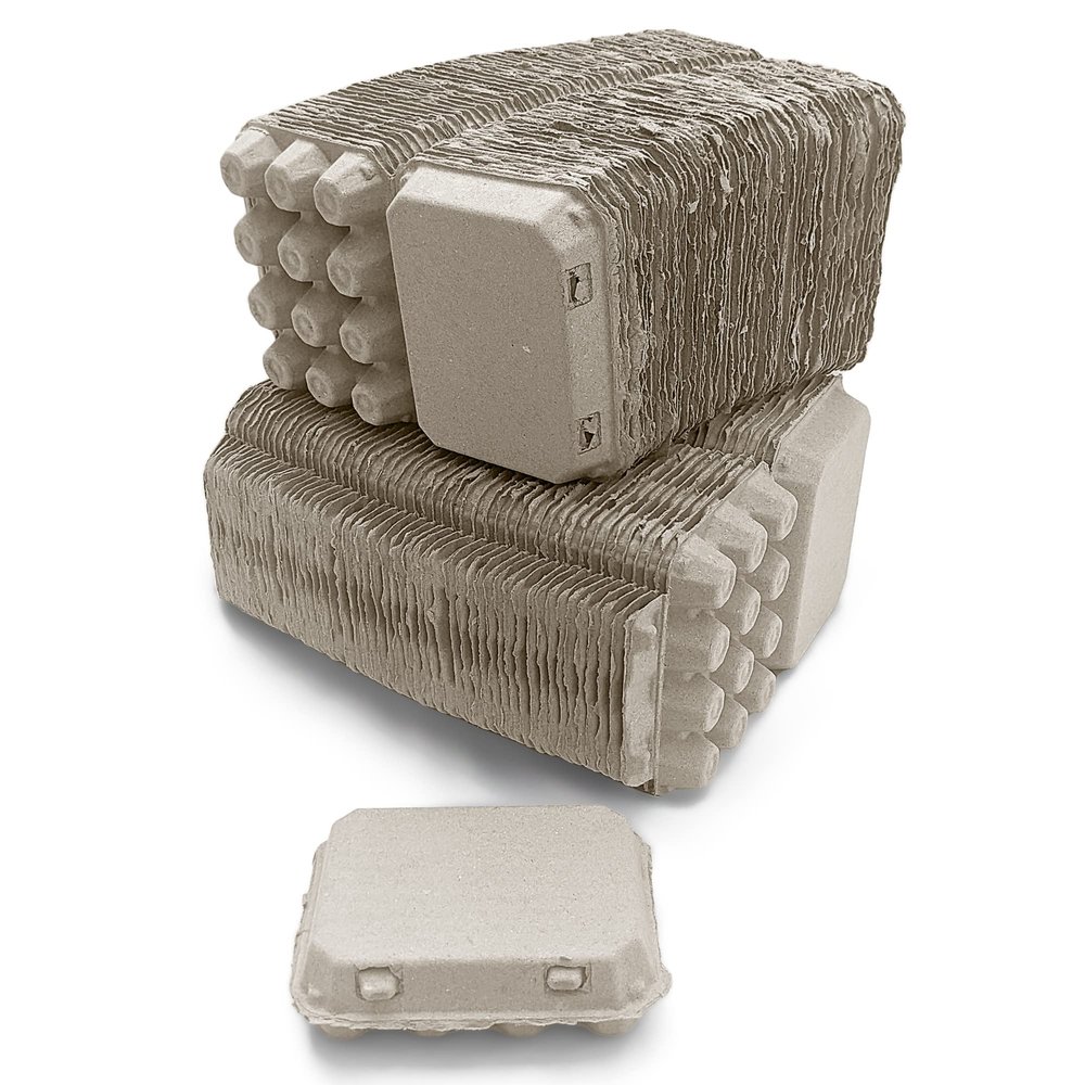Henlay Quail Egg Cartons - Recycled Cardboard Paper Pulp 3x4 Square Style - Holds One Dozen Quail Eggs- Bulk (144)