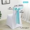 MYS QiQi Pack of 100 Spandex Chair Bands Satin Sashes Ribbons Bows Stretch for Wedding Party Events Banquet Hotel Home Kitchen Cover Decoration (100 PCS Light Blue) view 2