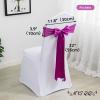 MYS QiQi Pack of 50 Spandex Chair Bands Satin Sashes Ribbons Bows Stretch for Wedding Party Events Banquet Hotel Home Kitchen Cover Decoration (50 PCS Fuchsia) view 2