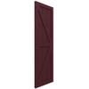 15"W x 28"H True Fit PVC Two Equal Panel Farmhouse Fixed Mount Shutters w/Z-Bar, Wine Red (Per Pair - Hardware Not Included) view 2