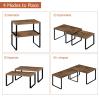 ETELI Kitchen Counter Cabinet Shelf Organizer Expandable Stackable Shelves Set of 4 Shelf Risers Small Counter Top Racks for Kitchen Cupboard Pantry, Brown view 2