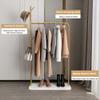 3-in-1 Gold Clothes Rack with Marble Bottom Shelf, Heavy Duty Clothing Racks for Hanging Clothes, 5 Side Hooks Display Garment Rack for Bedroom, Retail Store view 2