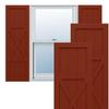 12"W x 69"H True Fit PVC Center X-Board Farmhouse Fixed Mount Shutters, Pepper Red (Per Pair - Hardware Not Included) view 1