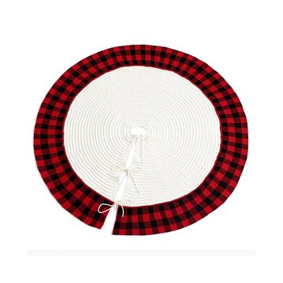 Christmas Tree Skirt Christmas Tree Skirt,48-inch Xmas Tree Skirt,Knitted Snowflake Elk Lattice Edge Tree Skirt,for Christmas Home Decorations Best Decoration (Color : B)