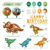Party Spot! 172 Pcs Dinosaur Birthday Decorations, 12 Tableware Sets, Balloons, Fringe Curtains, Stickers, 12 Paper Plates, Paper Cups, Balloon Pump, Dinosaur Party Decorations view 3