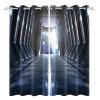 Renaiss Outer Space Window Curtains, Inside Passage of Space Station Futuristic Sci Fi Corridor Inner View Earth Technology Blackout Drapes for Bedroom Living Room Home Decor 2 Panels 42x84 Inches view 1