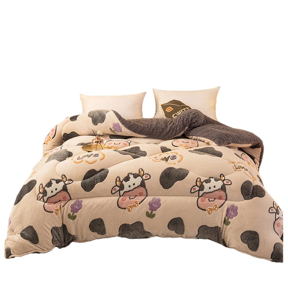 BDMFJY Super Warm Lamb Quilt Winter Blanket King Queen Twin Size Double-Sided Velvet Quilt Thickened Warm Autumn Spring Plush Comforter Core,E,200x230cm(3kg)