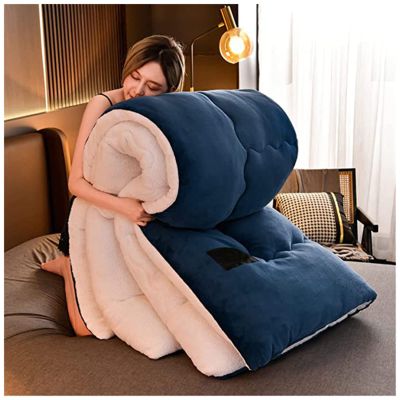 BDMFJY Super Warm Lamb Quilt Winter Blanket 2.5-5 Kg Double-Sided Velvet Quilt Thickened Warm Autumn Spring Plush Comforter Core,Blue,150x200cm(2.5kg)