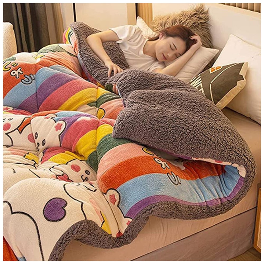BDMFJY Super Warm Lamb Quilt Winter Blanket King Queen Twin Size Double-Sided Velvet Quilt Thickened Warm Autumn Spring Plush Comforter Core,K,200x230cm(4kg)