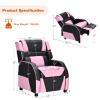 ARLIME Kids Recliner, PU Leather Kid Lounge Chair w/Footrest, Armrest, Headrest & Lumbar Support, Adjustable Gaming Toddler Sofa Armchair for Boys Girls (Pink) view 3