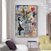 XIANGPEIFBH Banksy Graffiti Art Canvas Painting Girl With Red Balloon Posters and Prints Street Wall Art Picture Living Room Decor 50x90cm(20''x35'') With Frame view 2