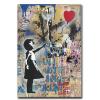 XIANGPEIFBH Banksy Graffiti Art Canvas Painting Girl With Red Balloon Posters and Prints Street Wall Art Picture Living Room Decor 50x90cm(20''x35'') With Frame view 4