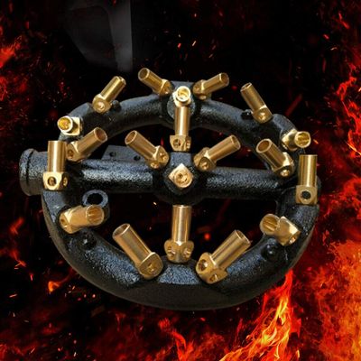 Commercial Jet Burner Natural Gas Jet Burner Round Nozzle Jet Burner for Chinese Wok Range Grilling Stir Fry Cast (20 Heads)