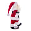 Vickerman 18" Red Traditional Velvet Light Complexion Santa Doll with Stand. This Santa has Glasses, Stand is Removeable. view 2