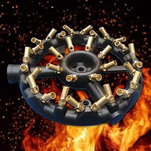LOYALHEARTDY Commercial Jet Burner for Chinese Wok, Natural Gas, 32 Heads, 80,000 BTU, Cast Iron, Black, Adjustable Temperature Control
