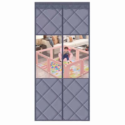 Magnetic Thermal Insulated Door Curtain 3581inch, Winter Household Windproof Air Conditioner Partition Curtain with Heavy Duty Bi Fold Door Easy Install, for Air Conditioner Heater Room/Kitchen