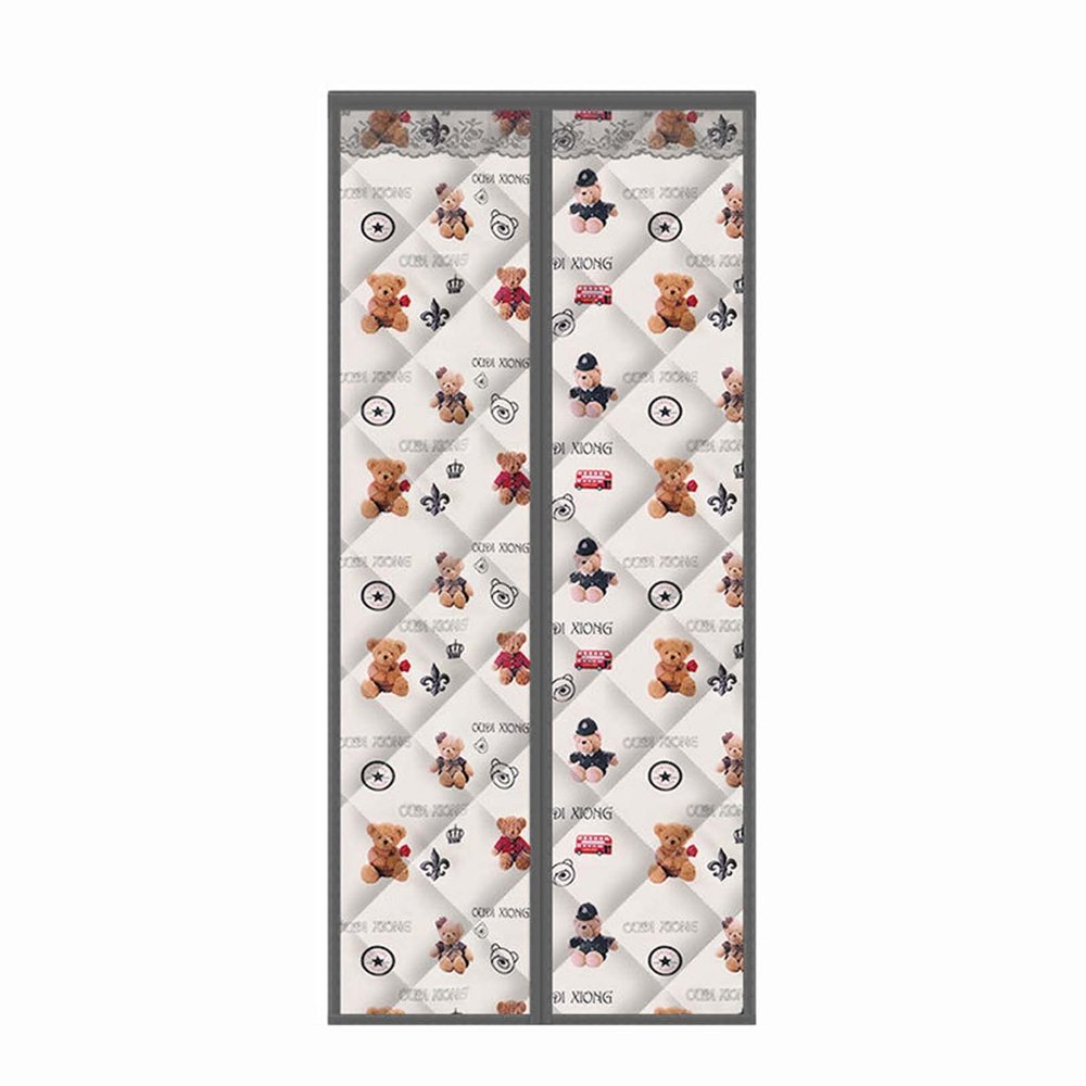 Magnetic Thermal Insulated Door Curtain 5987inch, Winter Household Windproof Air Conditioner Partition Curtain with Heavy Duty Bi Fold Door Easy Install, for Air Conditioner Heater Room/Kitchen