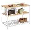 VASAGLE Kitchen Island with 3 Shelves, 47.2 Inches Width Kitchen Shelf with Large Worktop, Stable Steel Structure, Industrial, Easy to Assemble, Oak Color and White UKKI001W09 view 1