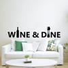 Wine And Dine Signage Wine Bottle Spoon Fork Wine Bottle Silhouette Vinyl Wall Sticker Art Decal Home Bar Area Chill Wall Decoration Wine Love House Home Decor Stickers Decoration Size (4x10 inch) view 2
