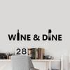 Wine And Dine Signage Wine Bottle Spoon Fork Wine Bottle Silhouette Vinyl Wall Sticker Art Decal Home Bar Area Chill Wall Decoration Wine Love House Home Decor Stickers Decoration Size (4x10 inch) view 3