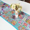100% Cotton Beads Ethnic Indian Room Decor Table Dinning Cloth Handmade Decorative Art Embroidered Patchwork Table Runner (Turquoise, 20" x 60") view 1