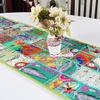 100% Cotton Beads Ethnic Indian Room Decor Table Dinning Cloth Handmade Decorative Art Embroidered Patchwork Table Runner (Parrot Green, 16" x 60") view 1