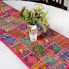 100% Cotton Beads Ethnic Indian Room Decor Table Dinning Cloth Handmade Decorative Art Embroidered Patchwork Table Runner (Pink, 40" x 60") view 1