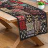 100% Cotton Beads Ethnic Indian Room Decor Table Dinning Cloth Handmade Decorative Art Embroidered Patchwork Table Runner (Black, 20" x 60") view 3