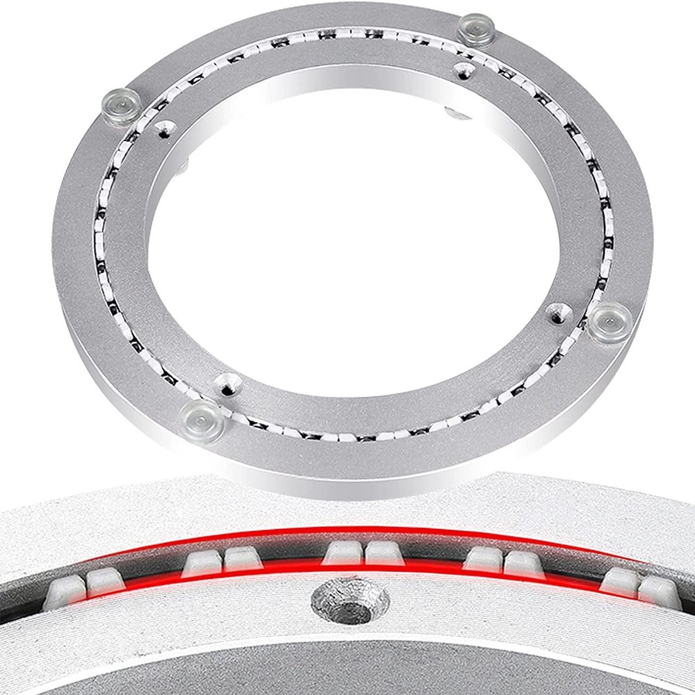 16inch Kitchen Dining Table Lazy Susan Ball Bearing Aluminum Heavy Duty Turntable Ring Round Swivel Plate Hardware Smooth & Quiet For Glass Granite Or Wood Kitchen Ding Table 20inch 24inch