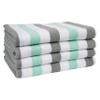 Arkwright Cabo Cabana Stripe Beach Towel Bulk - Case of 24 - Large Soft Quick Dry Cotton Terry Towels for Pool, Swim, and Hot Tub, Oversized 30 x 70 in, Grey/Mint view 3