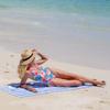 Arkwright Cabo Cabana Stripe Beach Towel - Pack of 4 - Large Soft Quick Dry Cotton Terry Towels for Pool, Swim, and Hot Tub, Oversized 30 x 70 in, Cornflower Blue/Grey view 4
