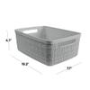 Curver Set of 8 Small 4.5L Jute Decorative Plastic Organization and Storage Baskets - Perfect Bins for Home Office, Closet Shelves, Kitchen Pantry and All Bedroom Essentials, Grey view 2
