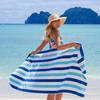 Arkwright Cabo Cabana Stripe Beach Towel - Pack of 4 - Large Soft Quick Dry Cotton Terry Towels for Pool, Swim, and Hot Tub, Oversized 30 x 70 in, Tropical Breeze/Skydive Blue view 3