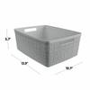 Curver Set of 6 Medium 12L Jute Decorative Plastic Organization and Storage Baskets - Perfect Bins for Home Office, Closet Shelves, Kitchen Pantry and All Bedroom Essentials, Grey view 2