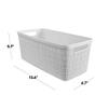 Curver Set of 8 Slim 6.8L Jute Decorative Plastic Organization and Storage Baskets - Perfect Bins for Home Office, Closet Shelves, Kitchen Pantry and All Bedroom Essentials, White view 2