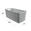 Curver Set of 8 Slim 6.8L Jute Decorative Plastic Organization and Storage Baskets - Perfect Bins for Home Office, Closet Shelves, Kitchen Pantry and All Bedroom Essentials, Grey view 2