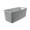 Curver Set of 8 Slim 6.8L Jute Decorative Plastic Organization and Storage Baskets - Perfect Bins for Home Office, Closet Shelves, Kitchen Pantry and All Bedroom Essentials, Grey view 3
