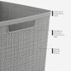 Curver Set of 8 Slim 6.8L Jute Decorative Plastic Organization and Storage Baskets - Perfect Bins for Home Office, Closet Shelves, Kitchen Pantry and All Bedroom Essentials, Grey view 4