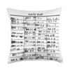 Book Due Date Library Card Throw Pillow view 1