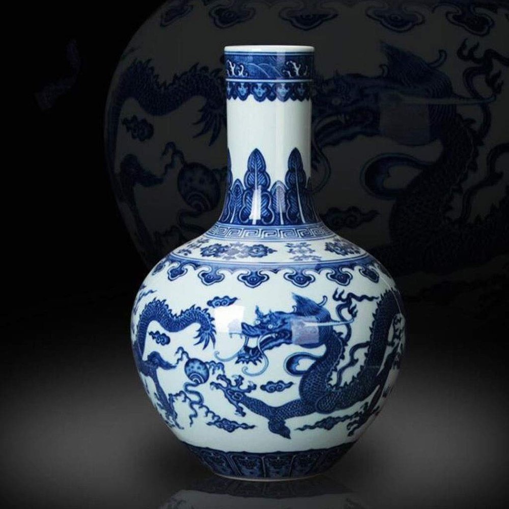 Vases for Decor Vase Ancient Chinese Palace Ornaments Wonderful Accent Piece White Porcelain Excellent Jingdezhen Ceramics Home Decoration