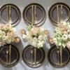 Coterie Black and Gold Paper Plates (Set of 10 Small Plates) - Star Paper Plates, Galaxy Plates, Space Party Plates, Modern Paper Plates | 7.25" Fancy Paper Plates view 2