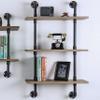 HOMES: Inside + Out Treiber Industrial 3-Tier Metal 24 in. Floating Shelf for Living Room, Bedroom, Natural Brown view 2