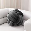 Sioloc Soft Knot Ball Pillows,Round Throw Pillow Cushion Home Decoration Plush Pillow,Throw Knotted Pillow Handmade Round Plush Pillow7.8inches,Dark Grey view 1