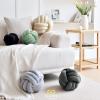 Sioloc Soft Knot Ball Pillows,Round Throw Pillow Cushion Home Decoration Plush Pillow,Throw Knotted Pillow Handmade Round Plush Pillow7.8inches,Dark Grey view 2