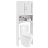 Topeakmart Over The Toilet Storage, Toilet Rack with Adjustable Shelf and Double Doors for Bathroom, 3 Shelves, White view 1