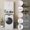 Topeakmart Over The Toilet Storage, Toilet Rack with Adjustable Shelf and Double Doors for Bathroom, 3 Shelves, White view 4