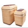 Teng Tian Nantucket baskets Rectangular Handwoven rattan Storage Basket Set with Lid for Shelves and Home Organizer Bins (2-Size Kit) view 4