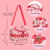 Life on track Insulated Kids Dual Compartment Lunch Bags Tote for Girls Boys Toddler Lunch Boxes Pre-School Toddler Kindergarten Picnic Camp Food Cooler Thermal with Strap (Bright Strawberry) view 4